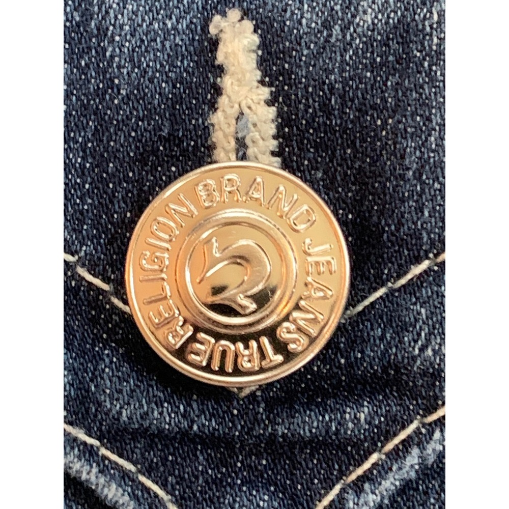 True Religion Becky Bootcut Jeans Dark Wash Low Rise Horseshoe Flap Pocket 27 - Picture 7 of 16